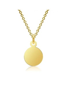 Unique, Kette mit rundem Anhänger, in Silber oder vergoldet - Anhänger, Vergoldeter runder Anhänger mit Kette ? Modern & edel - Halsketten und Anhänger
