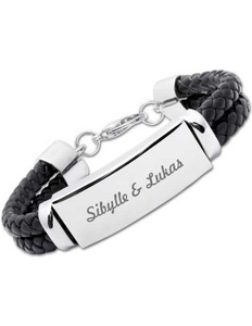 Unique, Geflochtenes Lederarmband in Schwarz - Armbänder, Geflochtenes Lederarmband in Schwarz - Armschmuck und Armbänder