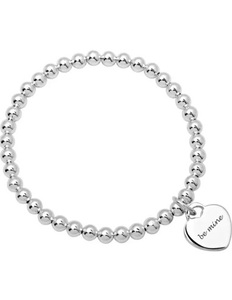 Unique, 925 Silber Perlenarmband mit Herzcharm - Armbänder, 925 Silber Perlenarmband mit Herzcharm ? Elegant & romantisch - Armschmuck und Armbänder
