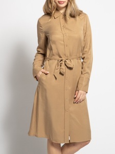 Calvin Klein Hemdblusenkleid in braun für Damen, Größe: 40. Refibra Tencel Midi Shirt Dress