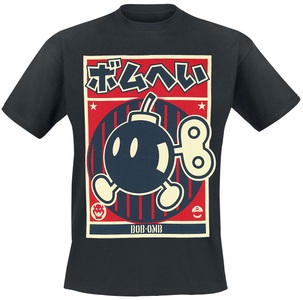 Super Mario, Super Mario Bob-Omb - Poster T-Shirt schwarz, Difuzed - T-shirt Super Mario Bob-omb M, für Herren, Größe M