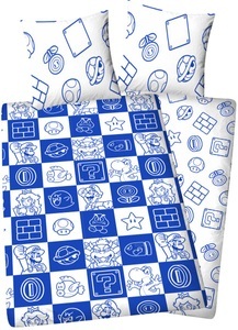 undefined, Nintendo Icons and Characters Bettwäsche blau/weiß, 