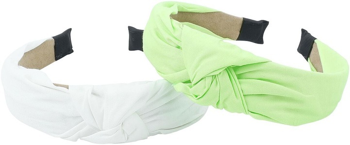 undefined, Urban Classics Light Headband With Knot 2-Pack Haarreifen grün/weiß, URBAN CLASSICS - stirnbänder mit schleife light (x2)