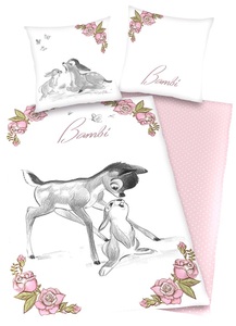 Bambi, Bambi Bettwäsche rosa/weiß, 