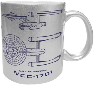 Disney, Disney - Tasse - Star Trek - Enterprise - Subli argenté - 12 cm - 320 ml, 