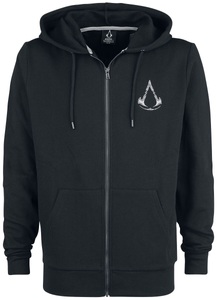 Assassin's Creed, Assassin's Creed Valhalla - Crest Kapuzenjacke schwarz, Difuzed - Assassin's Creed Felpa Cappuccio (S) Man: Zipped Hoodie