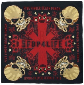 Five Finger Death Punch, Five Finger Death Punch FFDP 4 Life - Bandana Bandana schwarz/rot, 