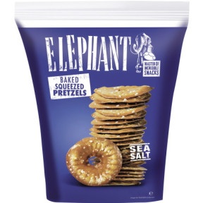 elephant, Elephant Baked Squeezed Pretzels Meersalz 80G