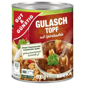 Gut & Günstig, Gut & Günstig Gulaschtopf mit Spiralnudeln 800G