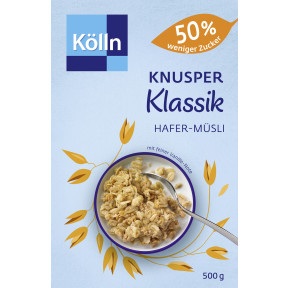 Kölln, Kölln Knusper Klassik Hafer-Müsli 50% weniger Zucker 500G