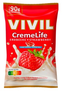 Vivil, Vivil Creme Life Erdbeere ohne Zucker 90G