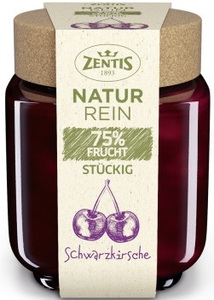 Zentis, Zentis Naturrein 75% Fruchtaufstrich Schwarzkirsche 200G