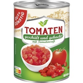 Gut & Günstig, Gut & Günstig Tomaten geschält und gehackt mit Tomatensaft 400G