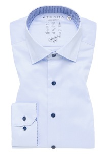 ETERNA Mode GmbH, COMFORT FIT Performance Shirt in hellblau strukturiert, 