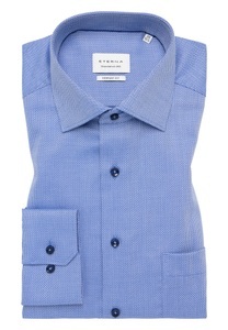 ETERNA Mode GmbH, COMFORT FIT Hemd in mittelblau strukturiert, Eterna Langarmhemd »COMFORT FIT«
