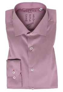 ETERNA Mode GmbH, SLIM FIT Performance Shirt in rosenholz unifarben, Eterna Langarmhemd »SLIM FIT«, EASY IRON (bügelleicht)