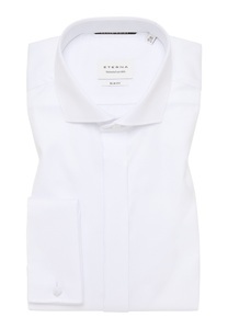 ETERNA Mode GmbH, SLIM FIT Cover Shirt in weiß unifarben, SLIM FIT Cover Shirt in weiß unifarben