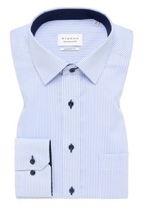 ETERNA Mode GmbH, ETERNA Fineliner Twill-Hemd COMFORT FIT, COMFORT FIT Hemd in hellblau gestreift