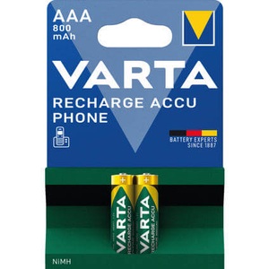 Varta, RECHARGE Phone NiMH Micro (AAA) Akku mit 800mAh - 2 Stück, VARTA 2er-Set NiMH-Micro-Akku RECHARGE ACCU Phone 800 mAh, AAA, HR03