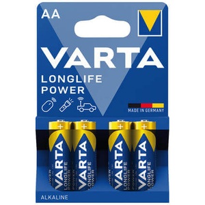Varta, Varta AA Mignon Alk/man 1.5V 4Pcs - Batterien (Blau/Silber), Varta Batterie Longlife Power AA 4 St?ck