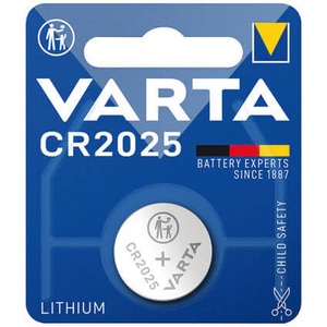 Varta, Lithium Knopfzelle CR2025 - 1 Stück, 3 Volt Varta Lithium Mangan Zelle Batterie Knopfzelle CR2025
