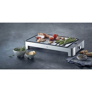 Wmf, WMF 0415330011 Elektro Tisch-Grill mit manueller Temperatureinstellung Silber, Schwarz, WMF LONO Tischgrill