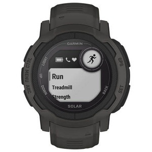 Garmin, GARMIN Instinct 2 Solar - GPS-Smartwatch (Breite: 22 mm, Silikon, Schiefergrau/Schwarz), Garmin Instinct 2 Solar Sportuhr schwarz