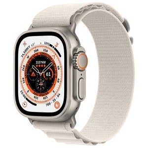 Apple, APPLE Watch Ultra (GPS + Cellular) 49 mm - Smartwatch (Large 165 - 210 mm, Zwei Gewebeschichten, Titanium/Starlight), Apple Watch Ultra GPS + Cell 49mm Titangehäuse Alpine Loop L