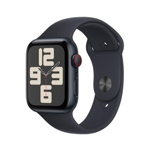 Apple, APPLE Watch SE (GPS + Cellular) 44 mm - Smartwatch (M/L 160-210 mm, Fluorelastomer, Mitternacht/Mitternacht), 