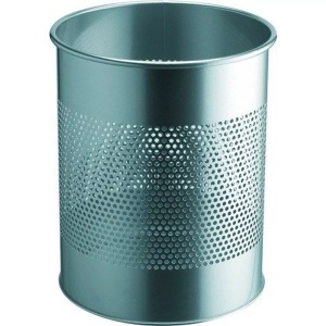 Durable, Papierkorb, silbermetallic, Durable Papierkorb rund, 15L/P165mm, silber, Stahl, 315mm x 260mm, 331023