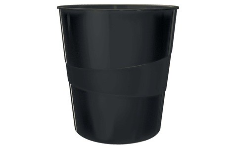 Leitz, Leitz® Papierkorb Recycle, Volumen 15 l, stapelbar, CO2-neutral & zu 100% recycelbar, schwarz, Leitz Papierkorb Recycle, 15Lt, schwarz, Kunststoff, 5328-00-95