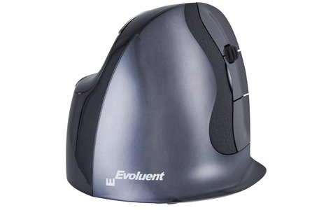 BakkerElkhuizen, BakkerElkhuizen Evoluent D Small Funk-Maus Ergonomisch Anthrazit, Evoluent - Ergonomische Maus Vertical Wireless, Schwarz
