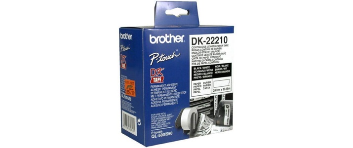 Brother, Brother Ptouch Endlos-Etiketten 9mmx30.48m Etiketten, Brother P-Touch Endlos-Etiketten, 29mm x 30.48m, DK-22210, (DK22210)