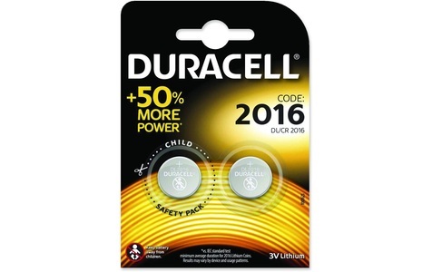 Duracell, Duracell Lithium Knopfzelle 2016, Knopfbatterie Specialty CR2016 B2 CR2016, 3V 2 Stück