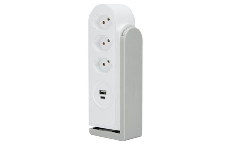 STEFFEN, STEFFEN Tischsteckdosenleiste Clamp 3x T13, USB-A+C, Weiss