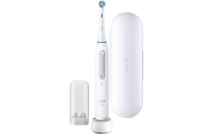 Braun, Oral-B iO Series 4, Elektrische Zahnbürste, Oral-B Mikrovibrationszahnbürste iO Series 4 mit Etui, Quite White