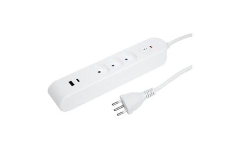 STEFFEN, Steffen Steckdosenleiste IQ 3 x T13 USB A C Weiss m Kabel