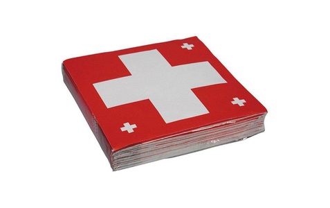 Haushaltsware, Haushaltsware Servietten, (20er Set) 33x33cm Einweg Servietten Party Tisch Dekoration - Schweizer Kreuz