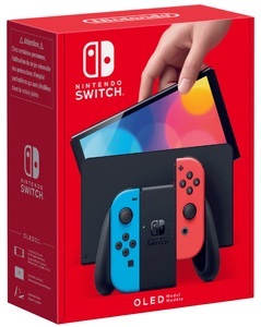 Nintendo, Switch (OLED-Modell) - Spielekonsole - Neon-Blau/Neon-Rot/Schwarz, Nintendo Switch (OLED-Modell) Neon-Rot/Neon-Blau Nintendo Switch HW
