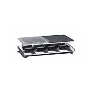 Severin, Severin 2373 Raclette 8 Pfännchen, Antihaftbeschichtung, Grillfunktion Edelstahl (gebürstet), Schwarz, Severin RG2373 Raclettegerät ? Raclette Ofen/Raclette Grill ? Edelstahl