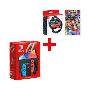 Nintendo, Switch (OLED-Modell) - Spielekonsole - Neon-Blau/Neon-Rot/Schwarz, Nintendo Switch (OLED-Modell) Neon-Rot/Neon-Blau Nintendo Switch HW