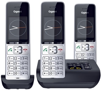 Gigaset, GIGASET COMFORT 500A Trio - Schnurlostelefon (Schwarz/Silber), Gigaset Schnurloses DECT-Telefon »Gigaset Comfort 500 A Trio« ( )