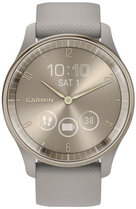 Garmin, GARMIN vívomove Trend - Smartwatch (Breite: 20 mm, Silikon, Pastellbraun/ Cremegold), GARMIN vívomove Trend - Smartwatch (Breite: 20 mm, Silikon, Pastellbraun/ Cremegold)