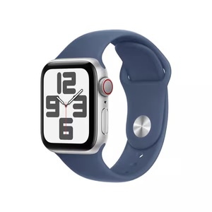 Apple, Apple Watch SE GPS Cellular 2024 40mm Silver/Denim Sport Band S/M, Watch SE, Smartwatch