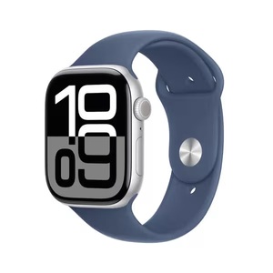 Apple, Apple Watch Series 10 GPS Cellular 46mm Silver Aluminium/Denim Sport, Apple Watch Series 10 GPS + Cellular, 46mm, Silver Aluminium / Denim Sport Band S/M ? Silber