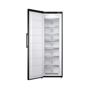 Asko, ASKO Gefrierschrank freistehend ASKO PREMIUM FN23841B Front BlackSteel und schwarz, Asko FN 23841 B Gefrierschrank BlackSteel links