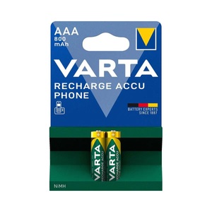 Varta, RECHARGE Phone NiMH Micro (AAA) Akku mit 800mAh - 2 Stück, Varta Akku 2x AAA 800 mAh 800 mAh