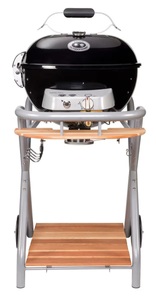 OUTDOORCHEF, Outdoorchef Ambri 480 G - Gaskugelgrill (Schwarz/Silber/Holz), OUTDOORCHEF Ambri 480 G black (18.127.50) Gaskugelgrill ? Gasgrill ? schwarz