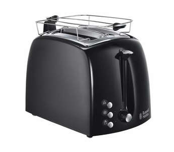 RUSSELL HOBBS, Russell Hobbs 22601-56 Textures Plus - Toaster (Schwarz), Russell Hobbs Textures Plus 22601-56 Toaster schwarz