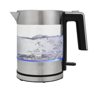 Princess, Princess Brighton 1L Gläserner Wasserkocher, Princess Glas-Wasserkocher Edelstahl, 1 Liter, Brighton ? Edelstahl